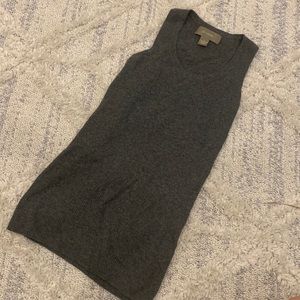 Grey cashmere razor back tank